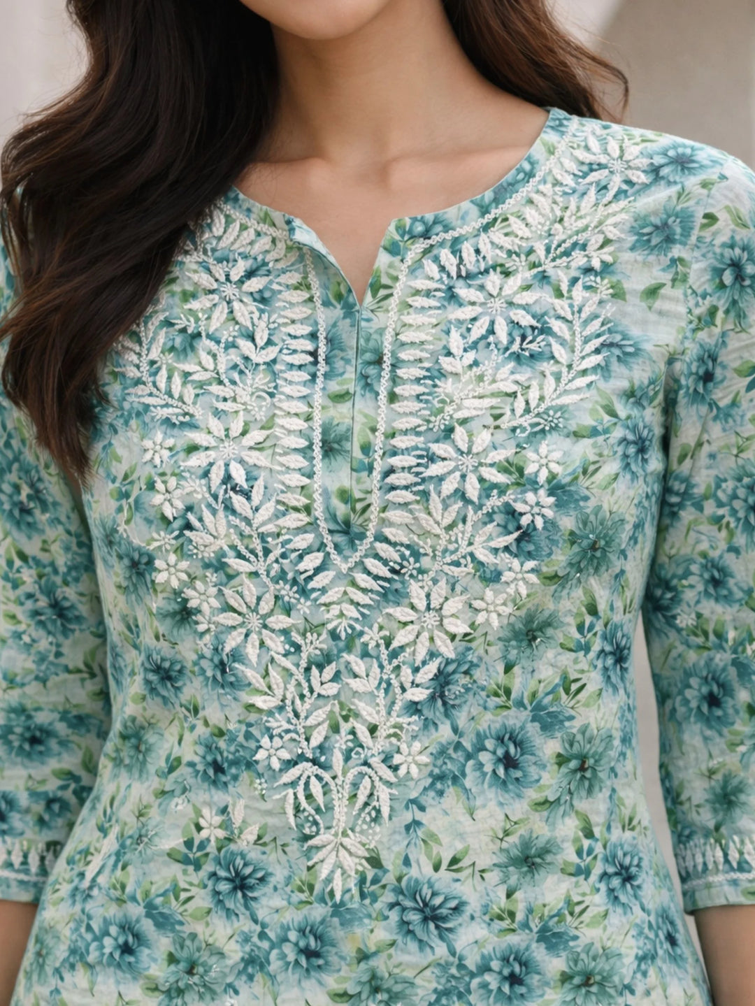 Chahat Green Mul Kurta