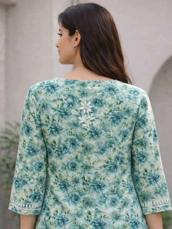 Chahat Green Mul Kurta
