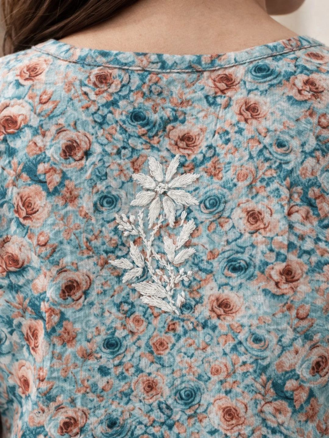 Gul Blue Mul Kurta