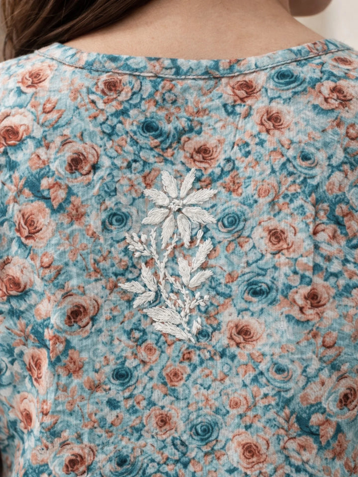 Gul Blue Mul Kurta