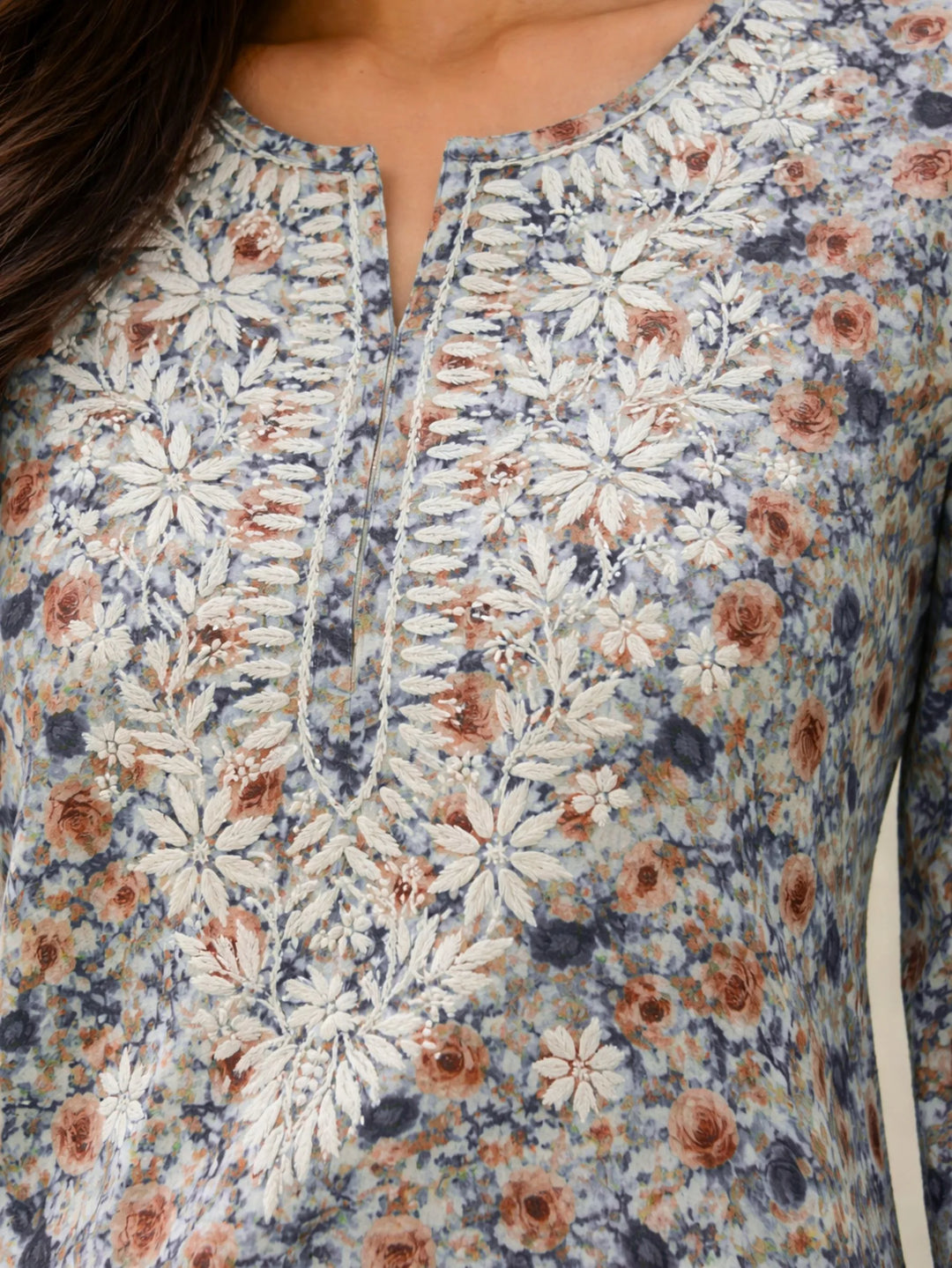 Gul Grey Mul Kurta