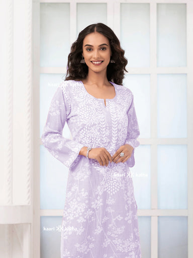 Breezy Lavender Mul Kurta
