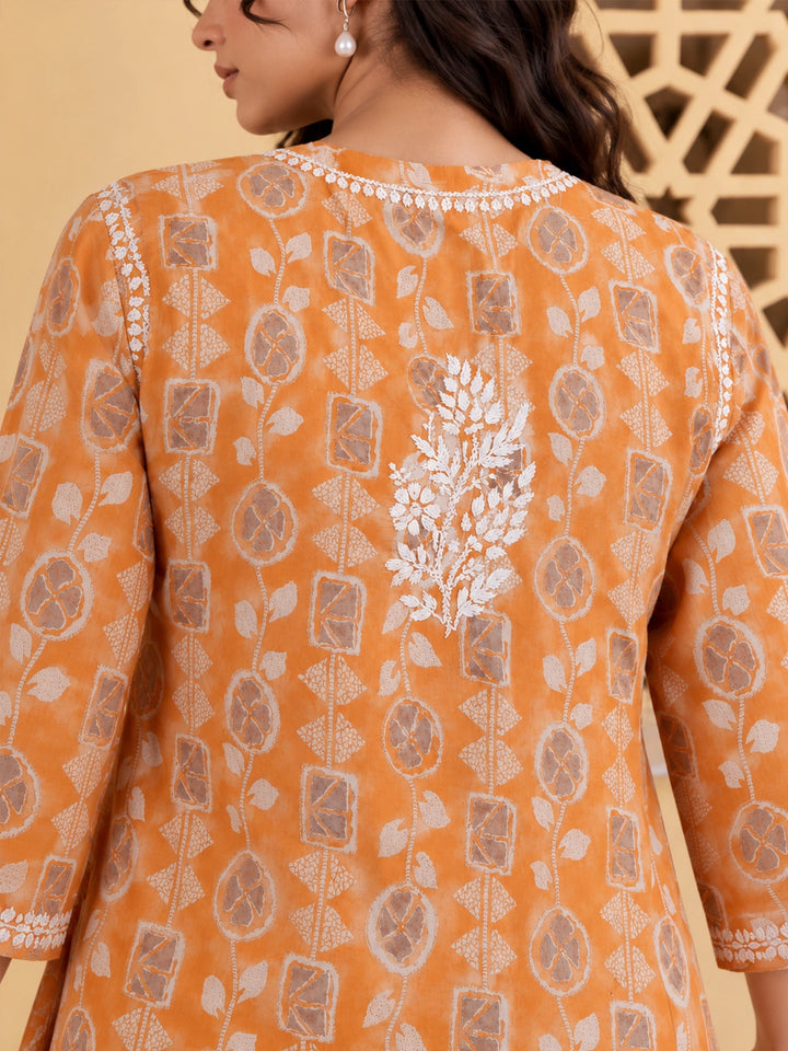 Ada Orange Mul Kurta