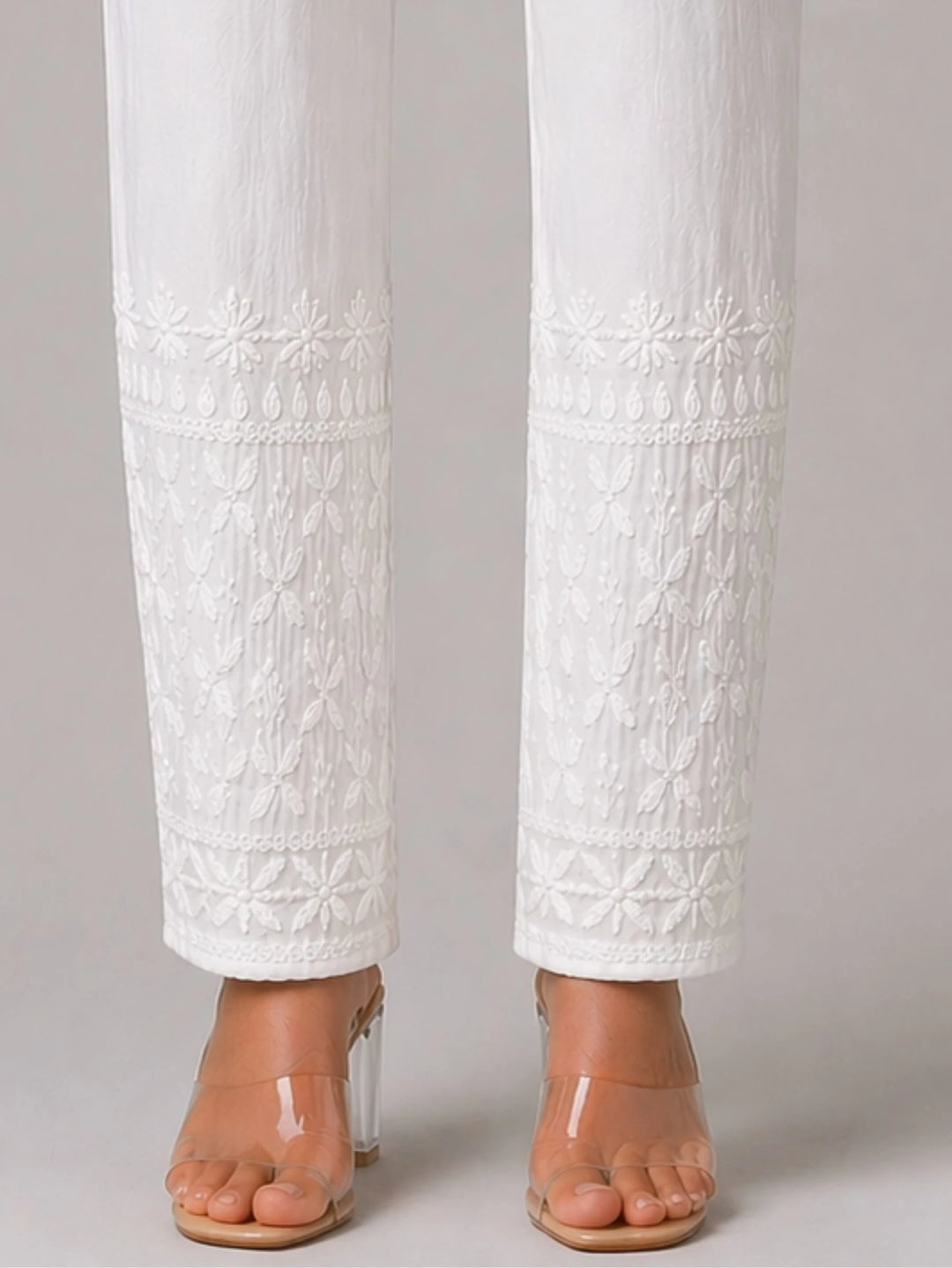 Straight Floral Cigarette Pants