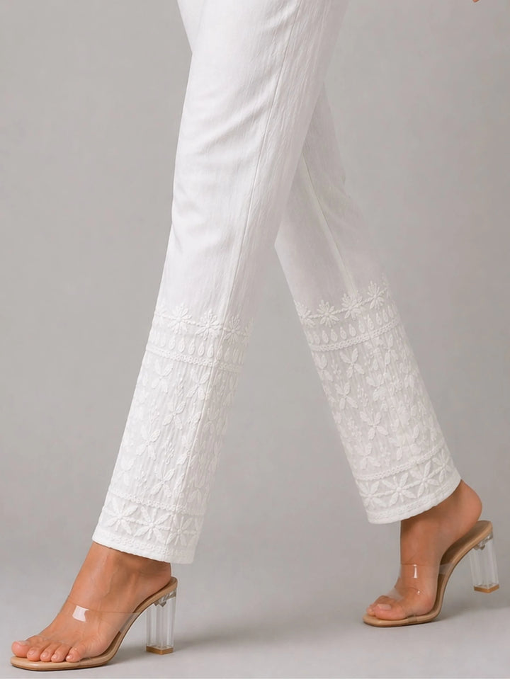 Straight Floral Cigarette Pants