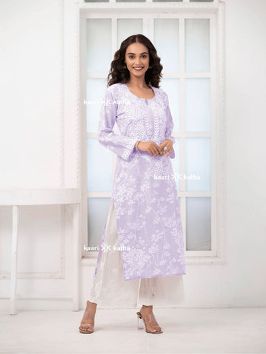 Breezy Lavender Mul Kurta
