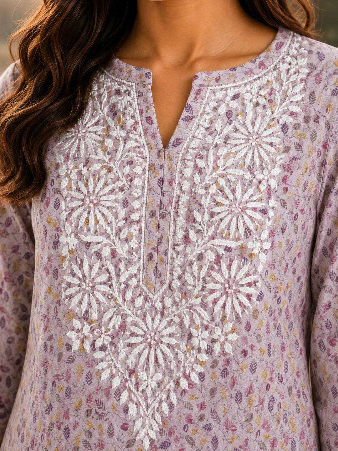 Inaya Lavender Mul Kurta