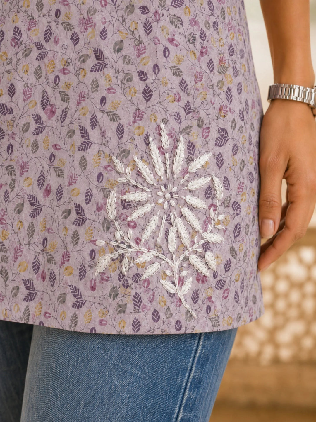 Inaya Lavender Mul Kurta