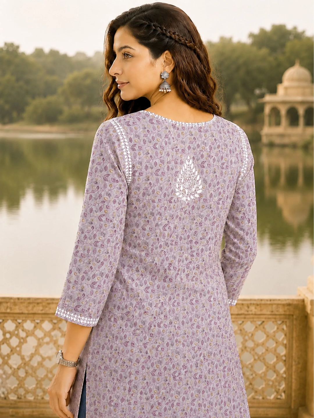 Inaya Lavender Mul Kurta