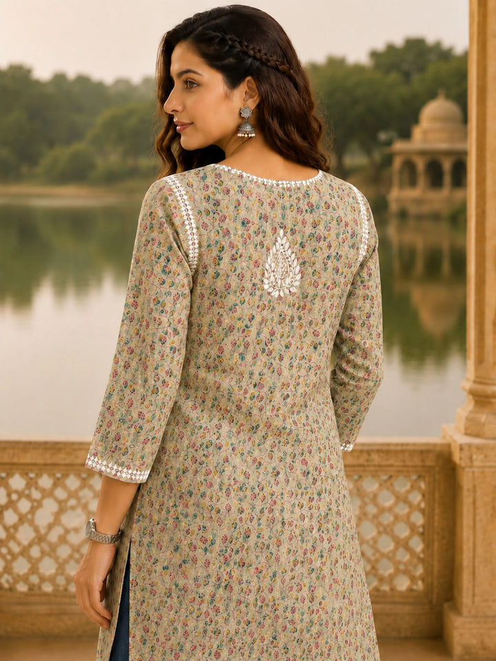 Inaya Desert Yellow Mul Kurta