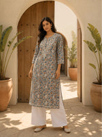 Gul Grey Mul Kurta