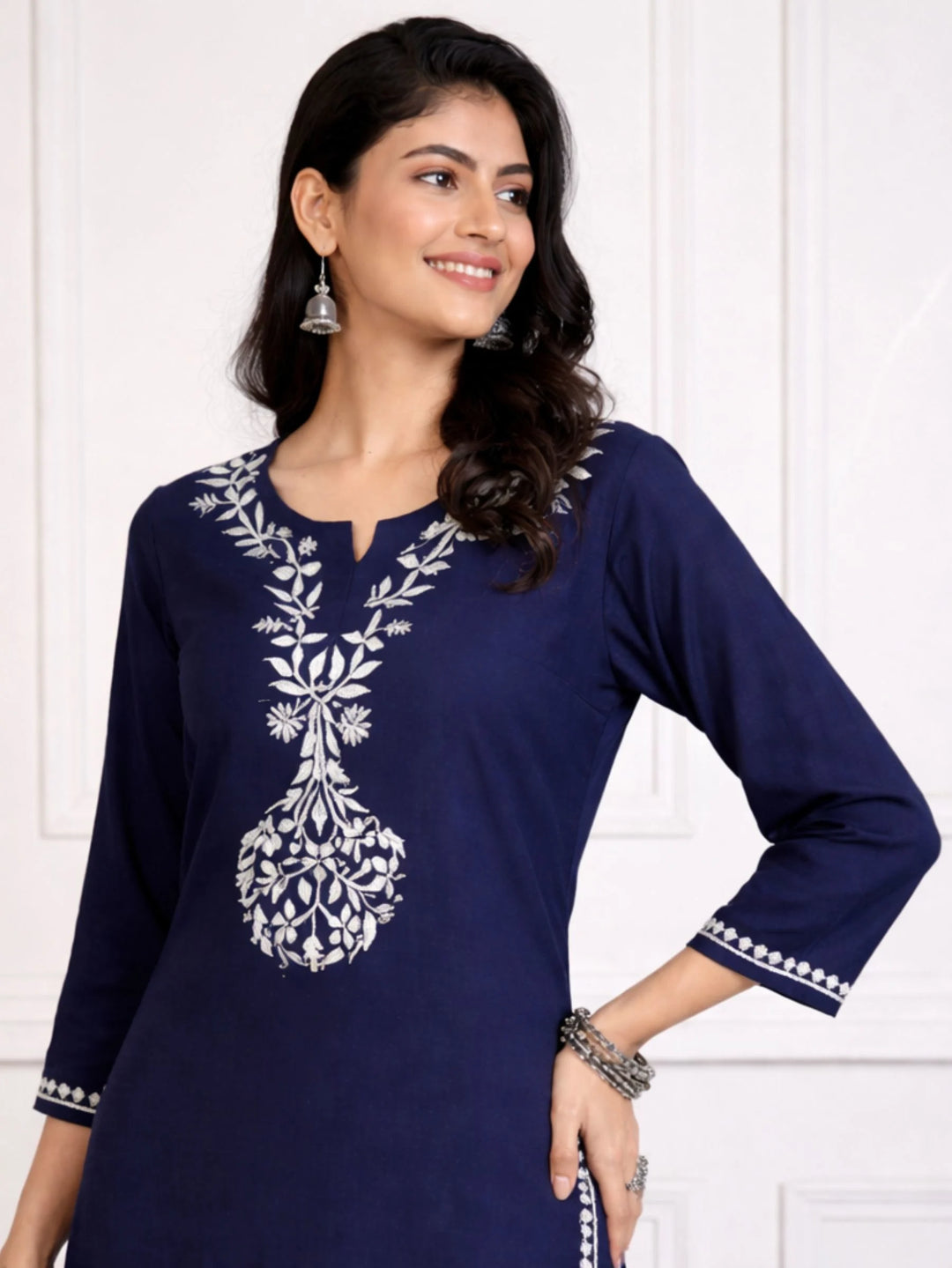 Zainab Blue Rayon Kurta Set