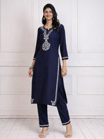 Zainab Blue Rayon Kurta Set