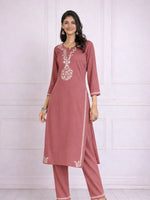 Zainab Pink Rayon Kurta Set