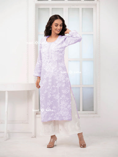 Breezy Lavender Mul Kurta