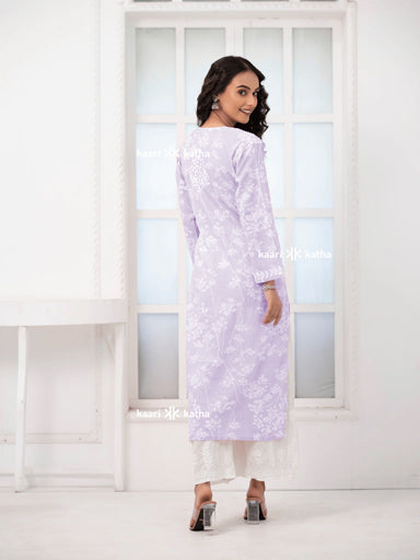 Breezy Lavender Mul Kurta