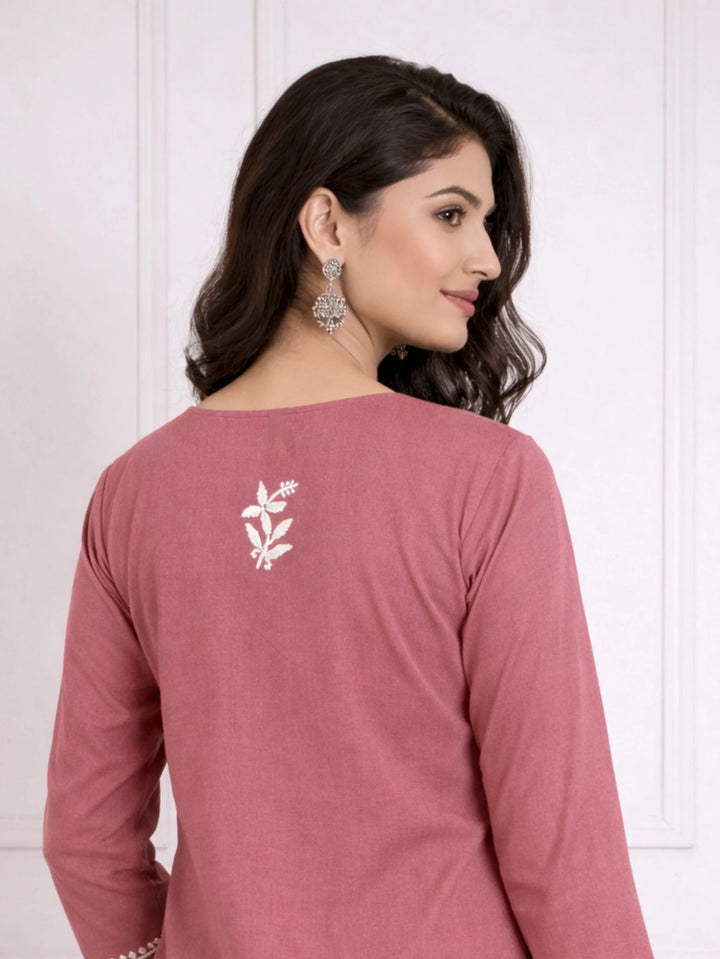 Zainab Pink Rayon Kurta Set