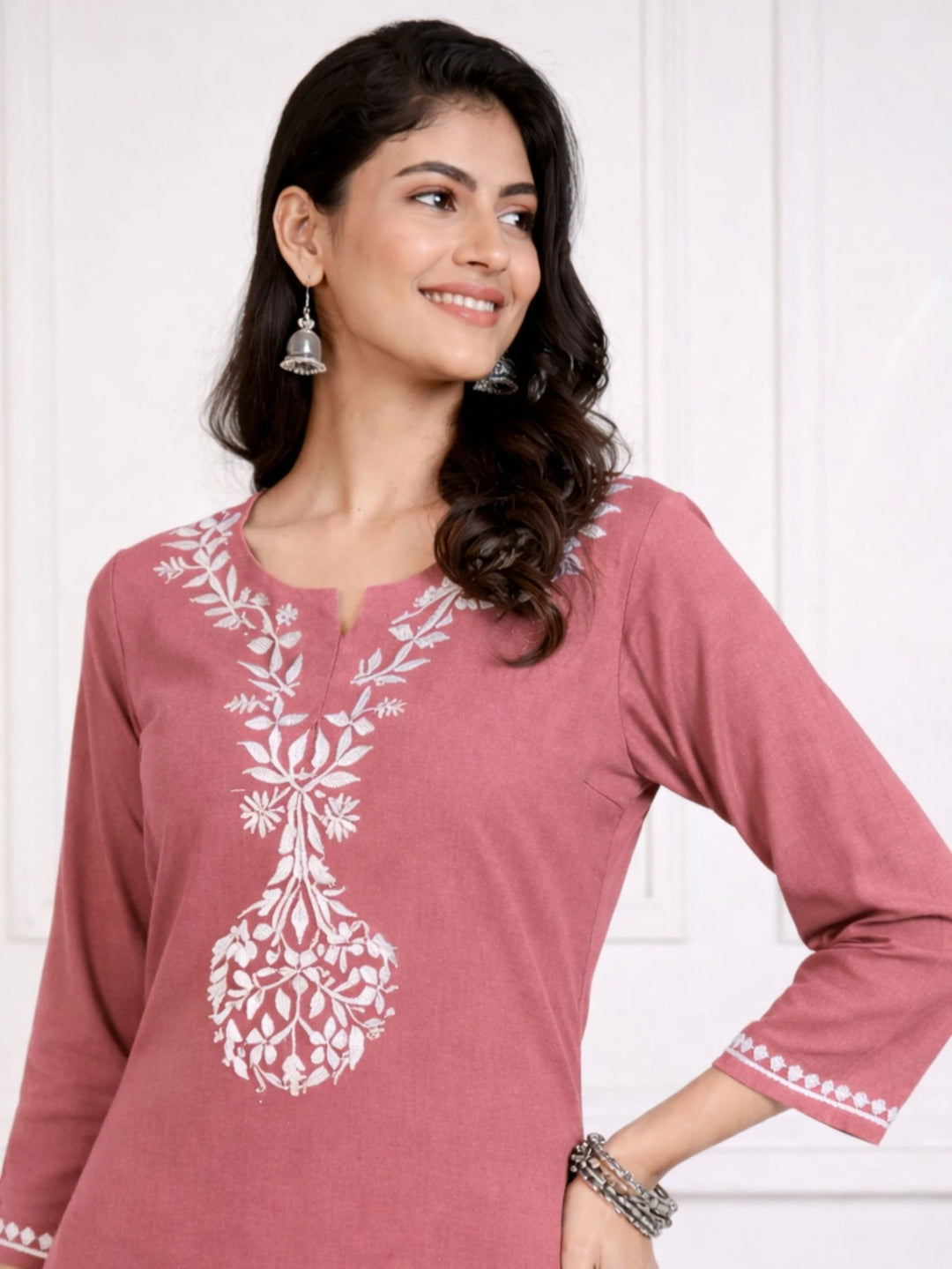 Zainab Pink Rayon Kurta Set