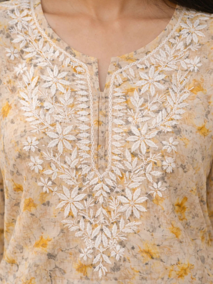Bloom Yellow Mul Kurta