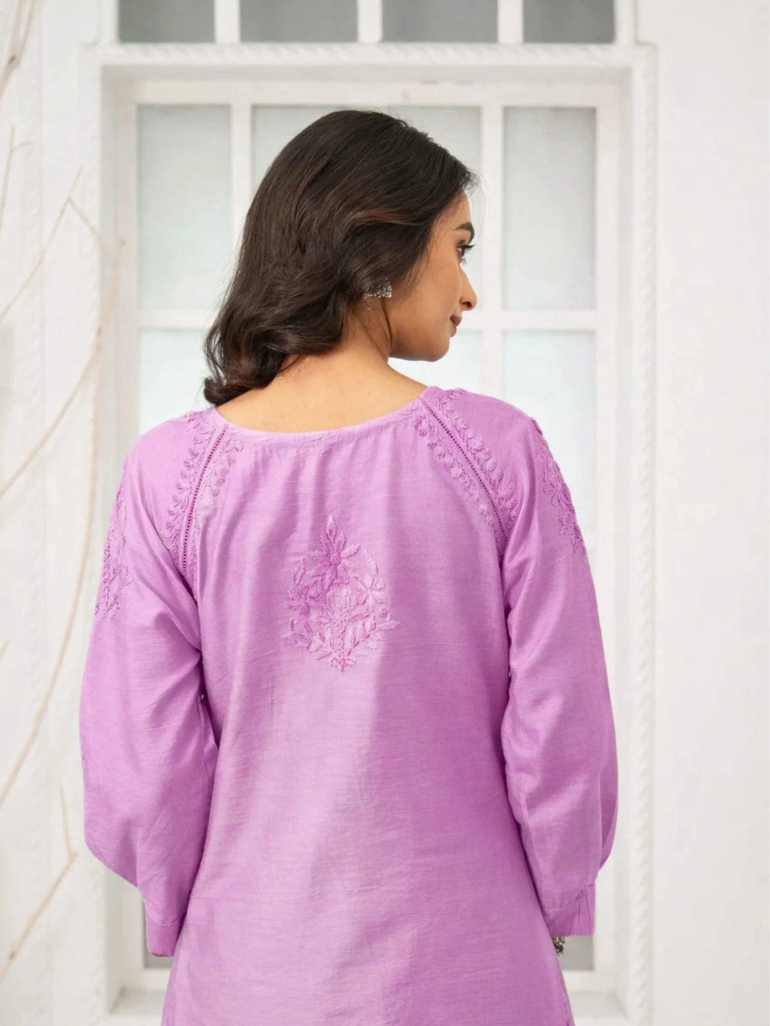 Roshni Purple Chanderi Kurta