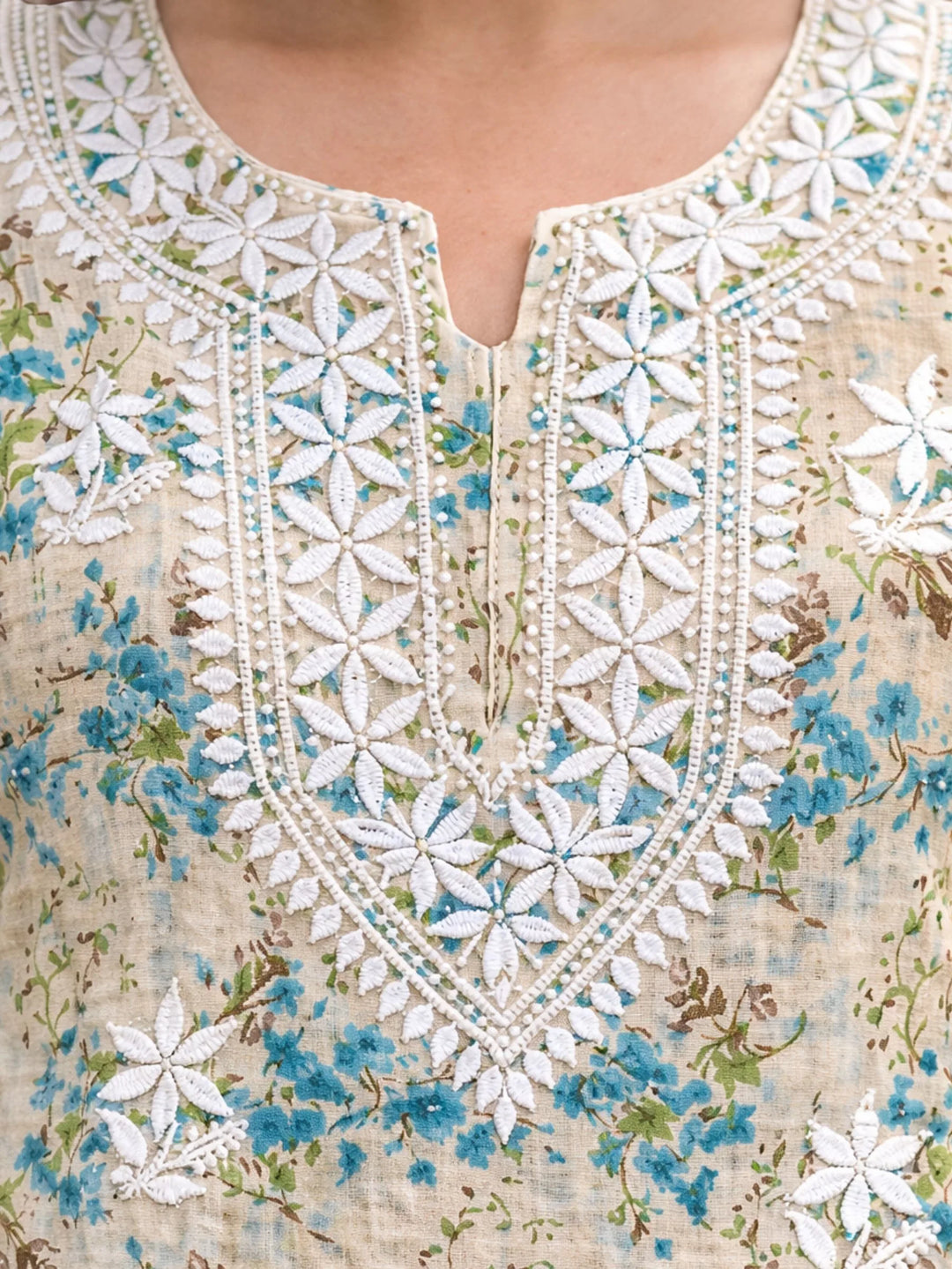 Nisha Green Mul Kurta