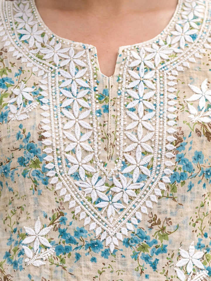 Nisha Green Mul Kurta