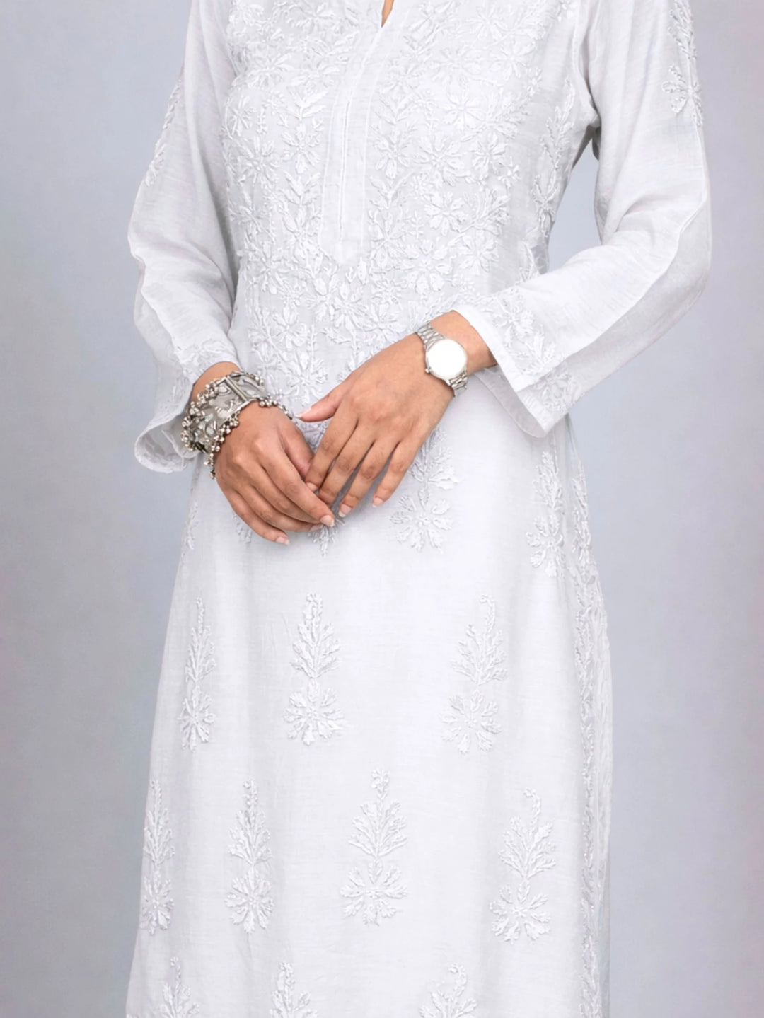Meera White Muslin Kurta