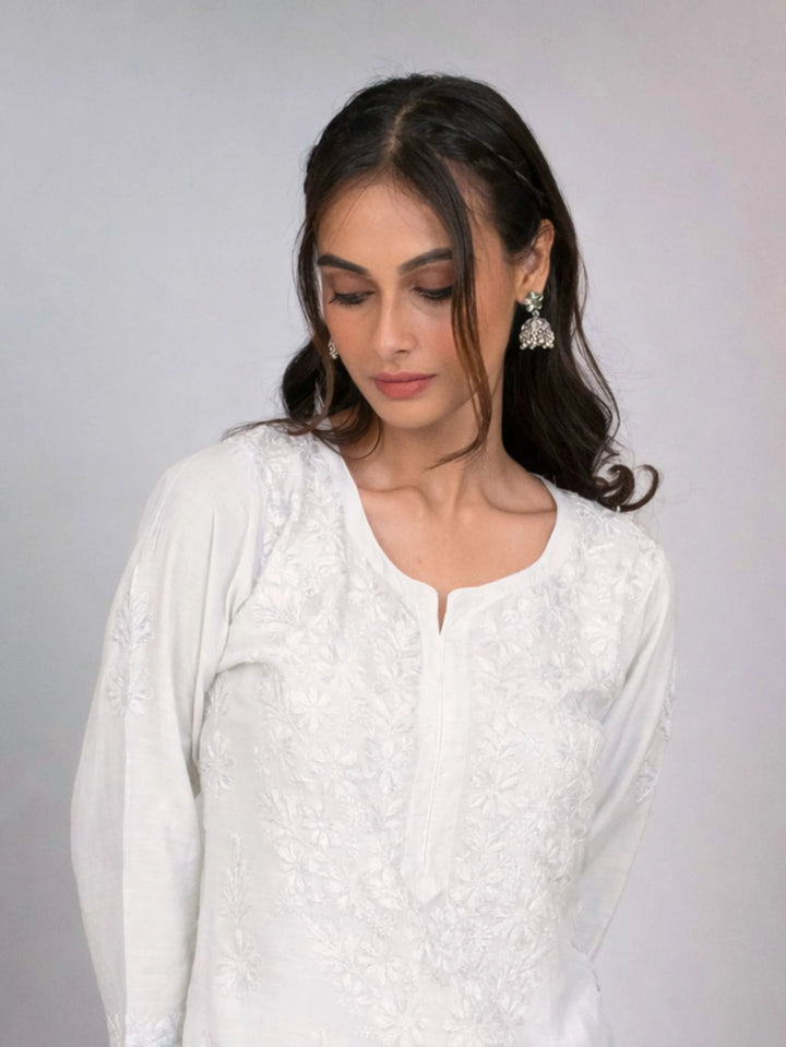 Meera White Muslin Kurta