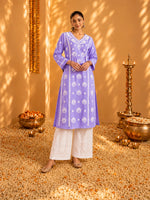 Mehr Lilac Chanderi Kurta