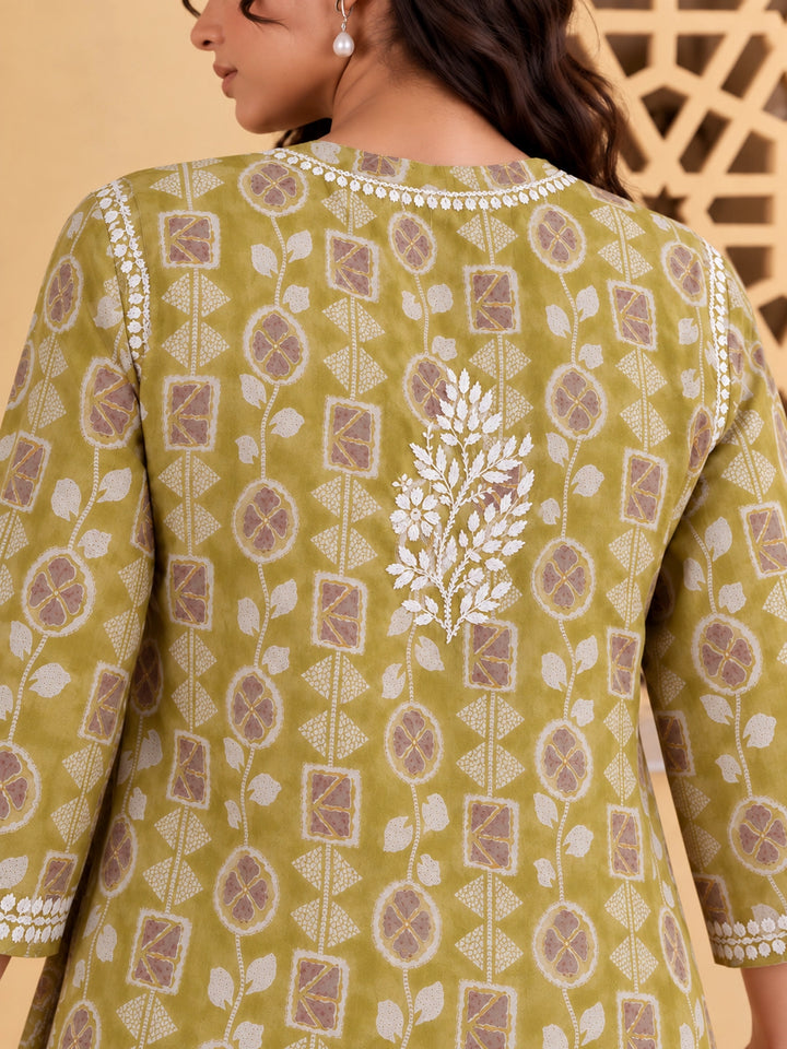 Ada Green Mul Kurta