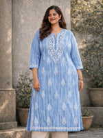 Asha Blue Mul Kurta