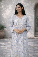 Bloom Grey Mul Kurta