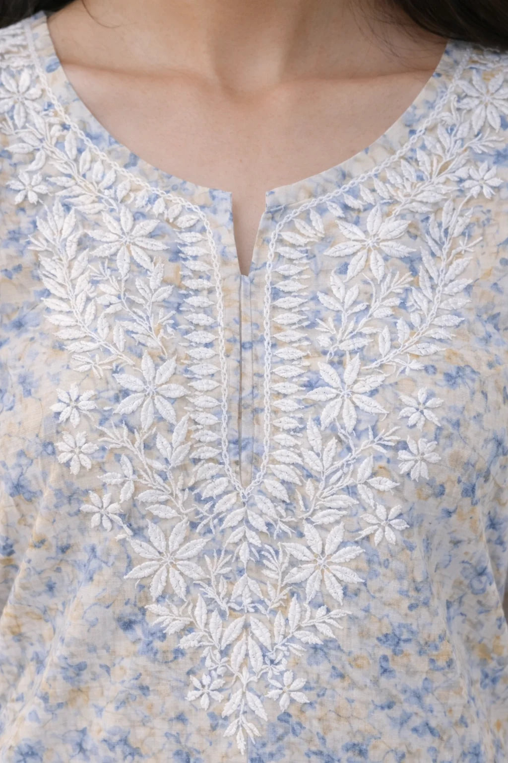 Bloom Grey Mul Kurta