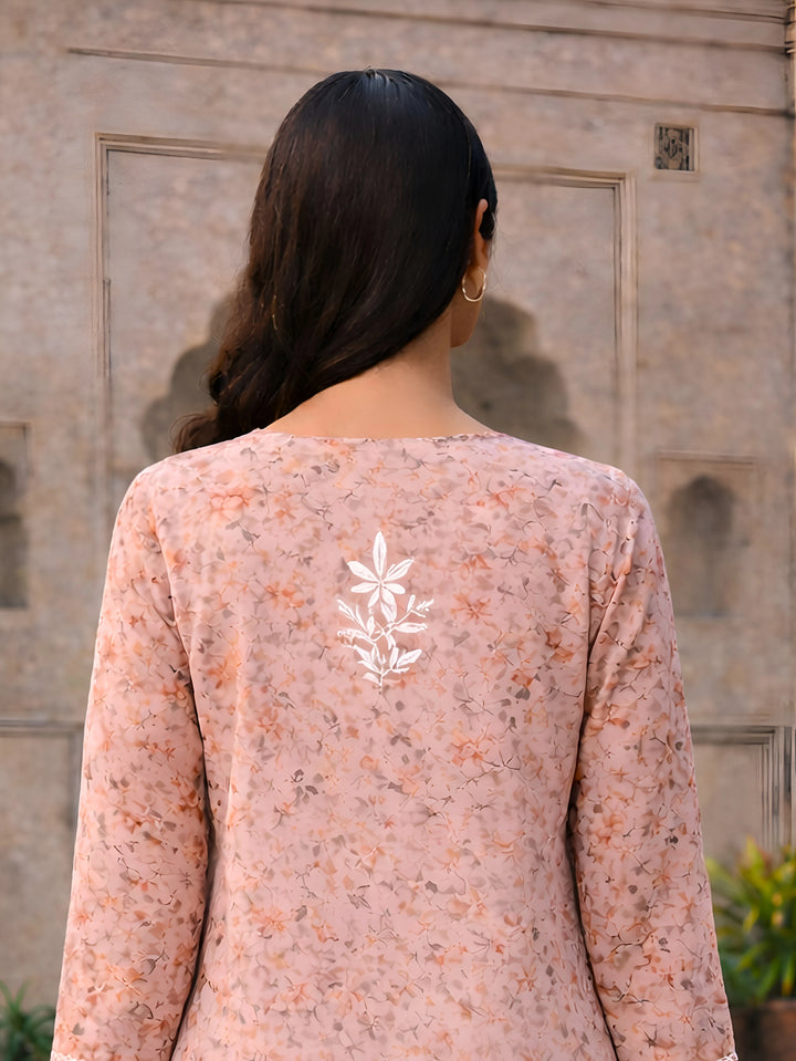 Bloom Pink Mul Kurta