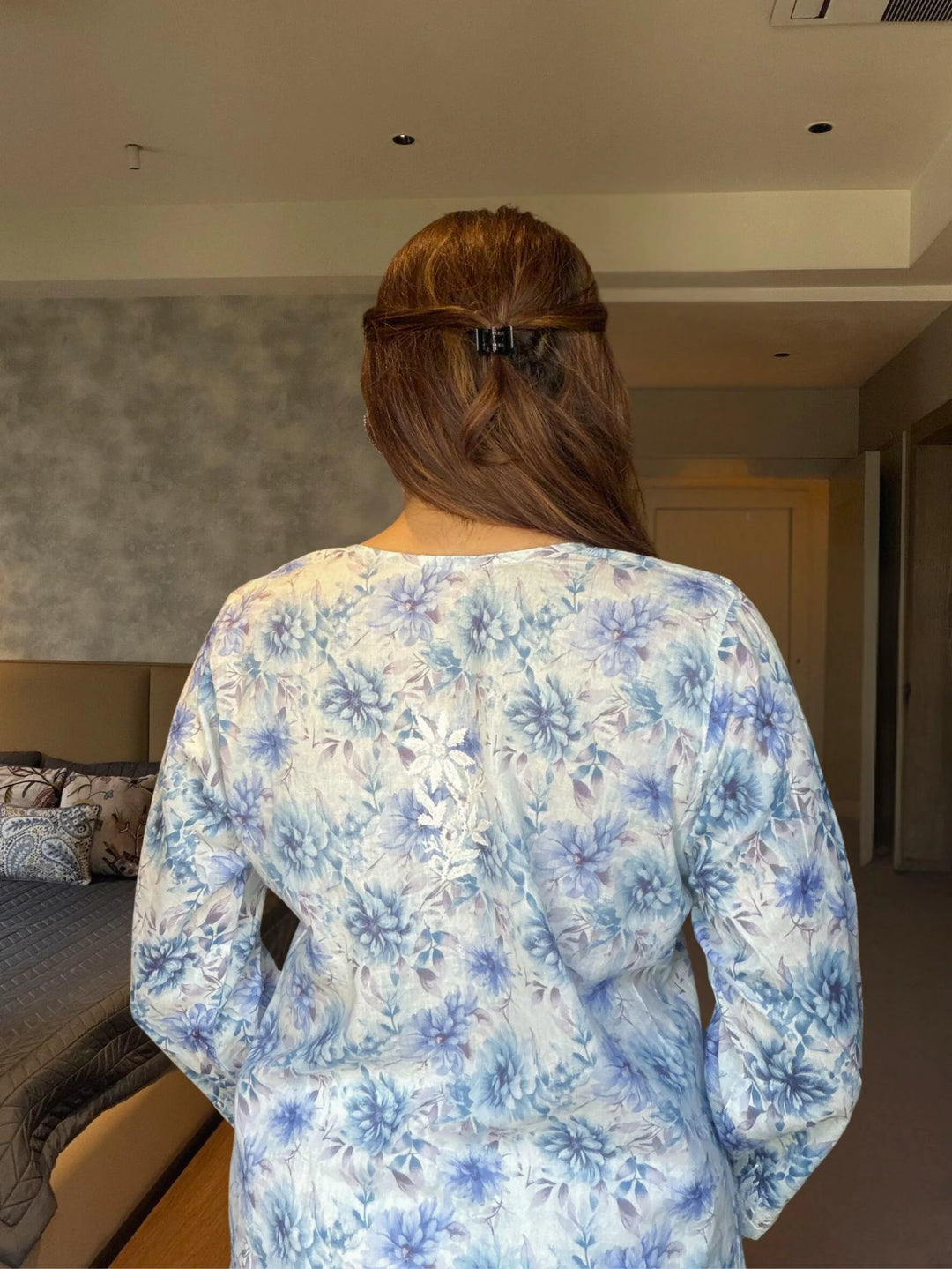 Chahat Blue Mul Kurta