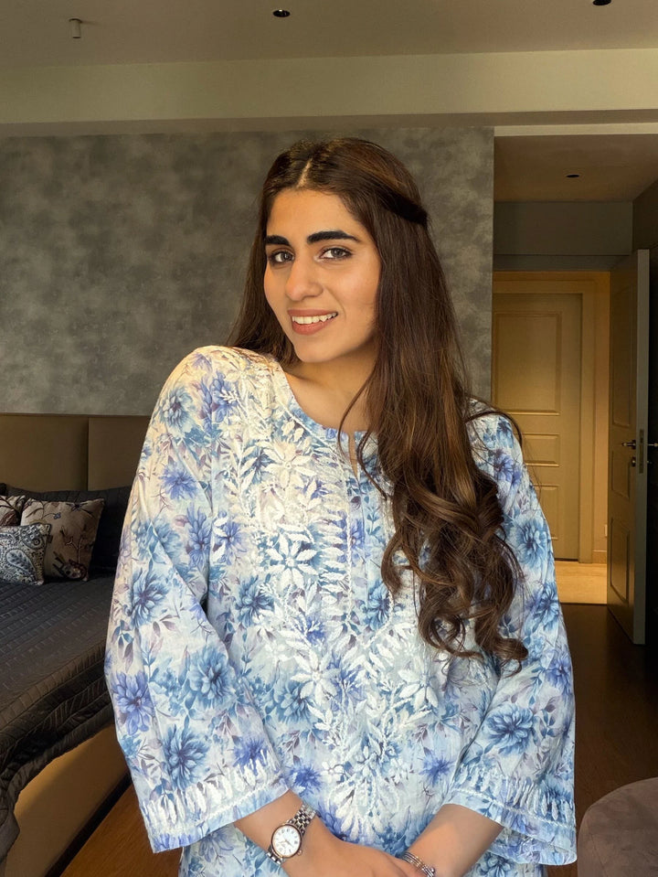 Chahat Blue Mul Kurta
