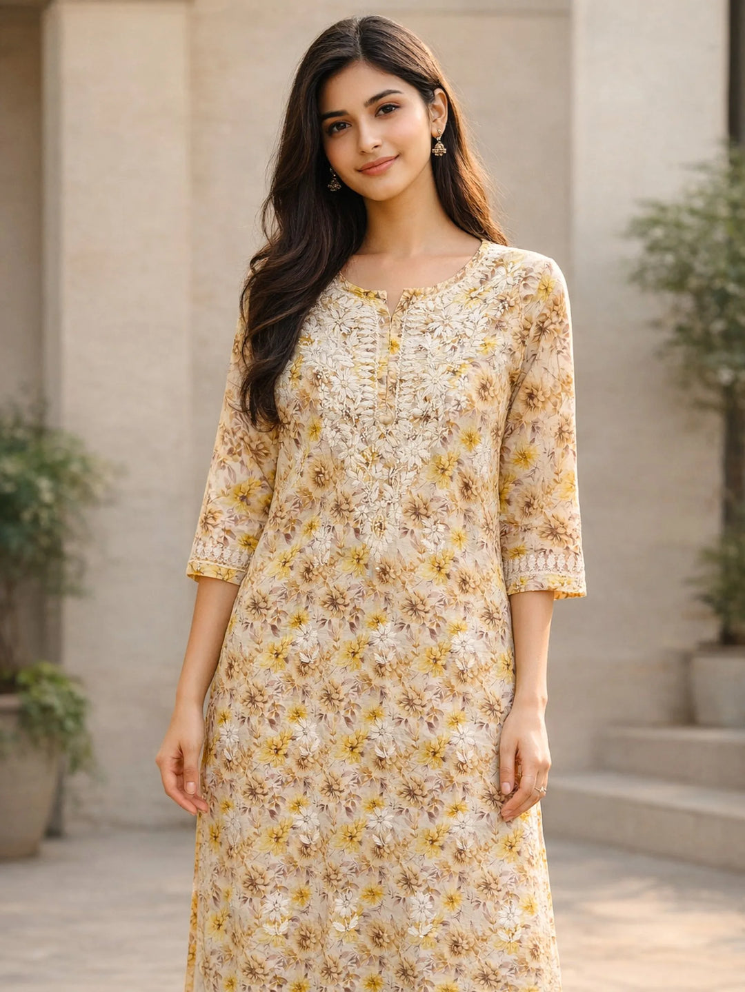Chahat Yellow Mul Kurta