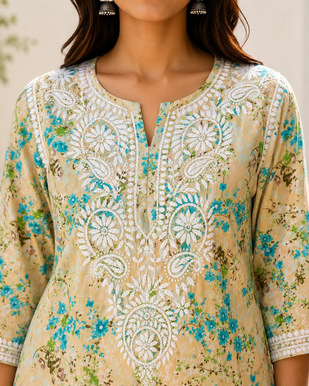 Khusboo Yellow Mul Kurta