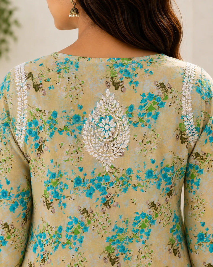 Khusboo Yellow Mul Kurta