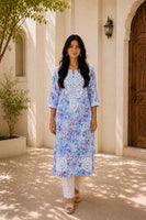 Khusboo Blue Mul Kurta