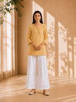 Preeti Apricot Yellow Cotton Kurti