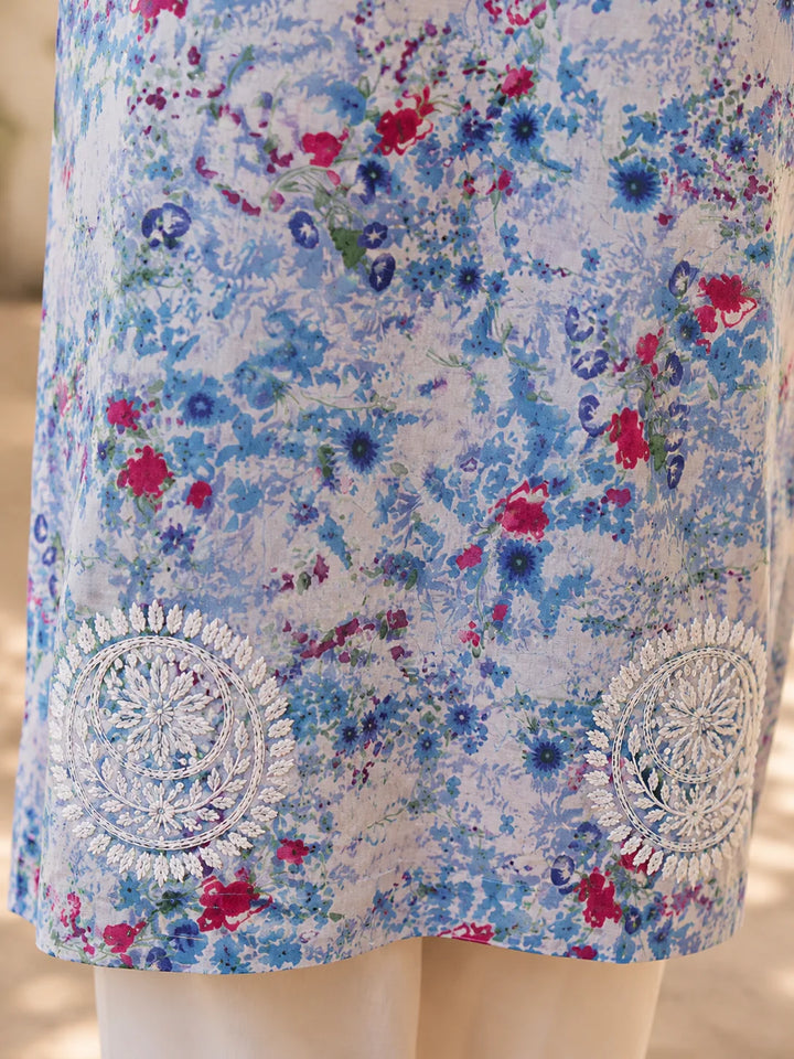 Khusboo Blue Mul Kurta