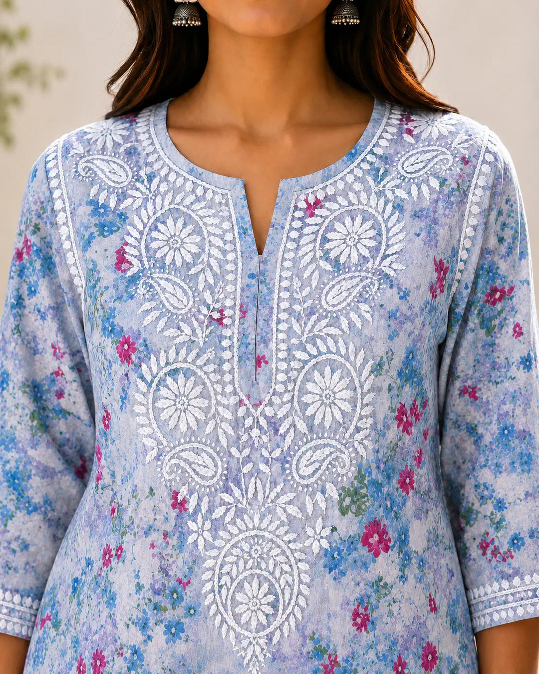 Khusboo Blue Mul Kurta