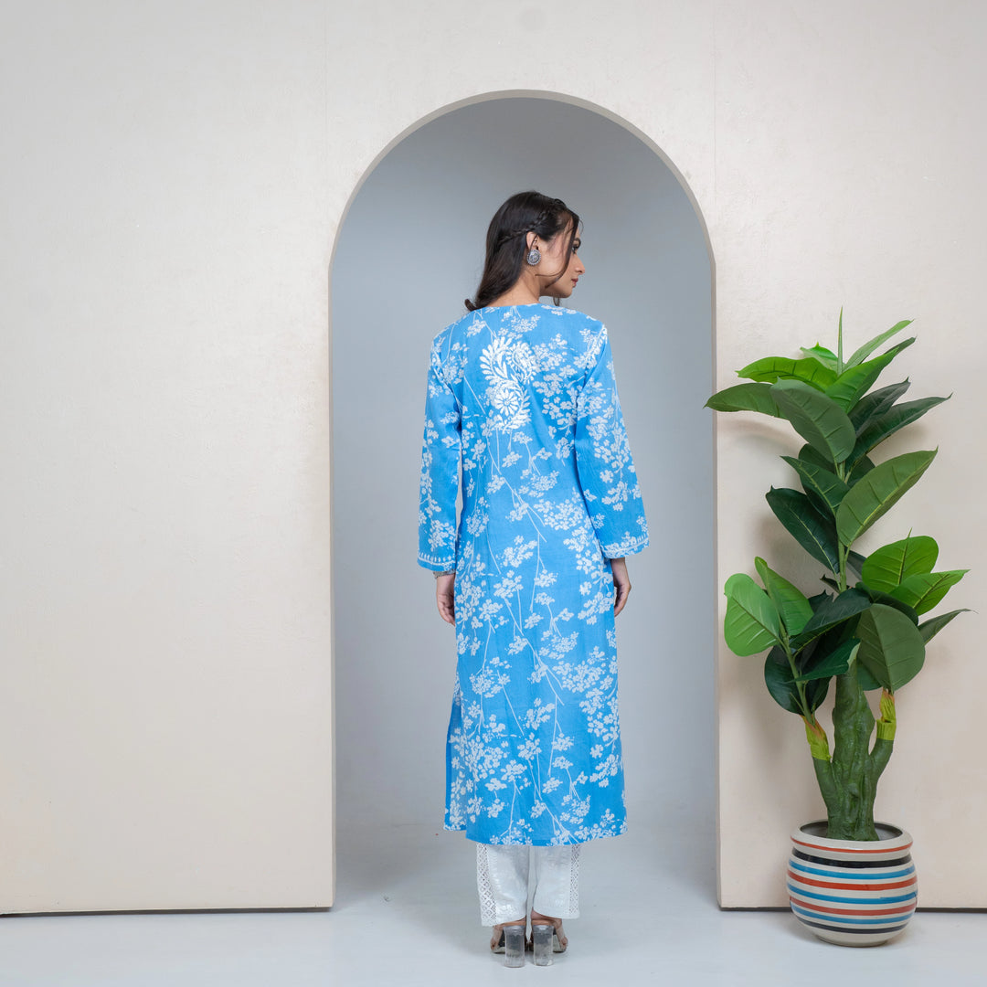 Breezy Dark Blue Mul Kurta