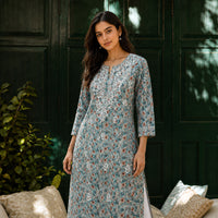 Gul Blue Mul Kurta