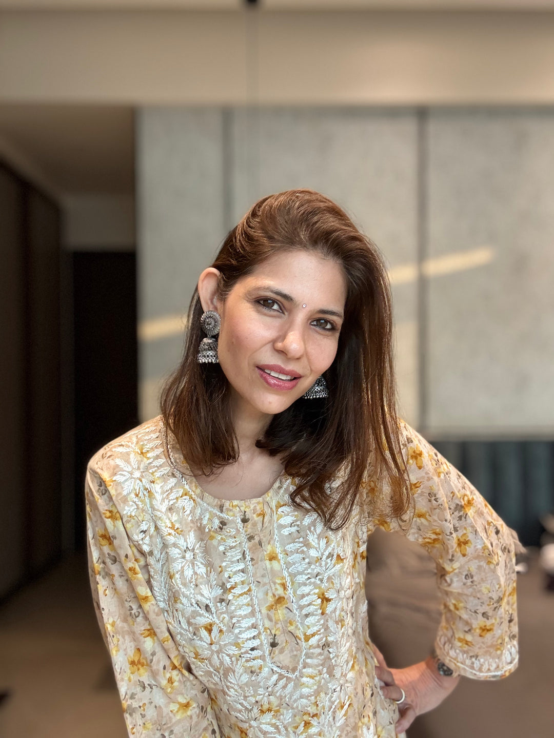 Bloom Yellow Mul Kurta