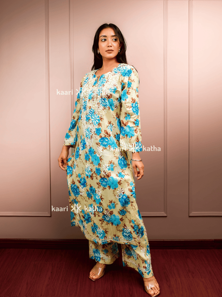 Ultimate Bliss Blue Mul Kurta Set