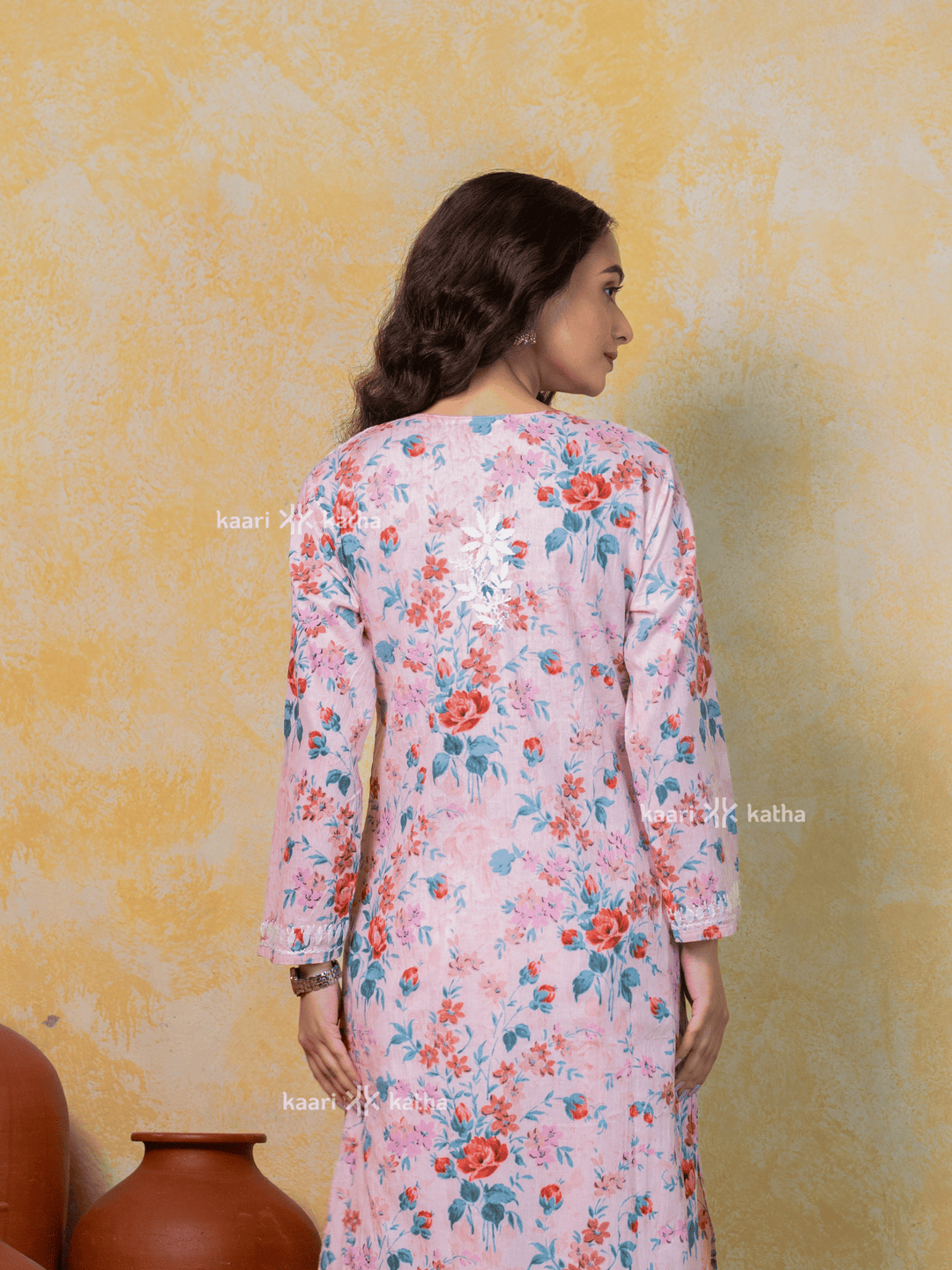 Mehek Baby Pink Mul Kurta