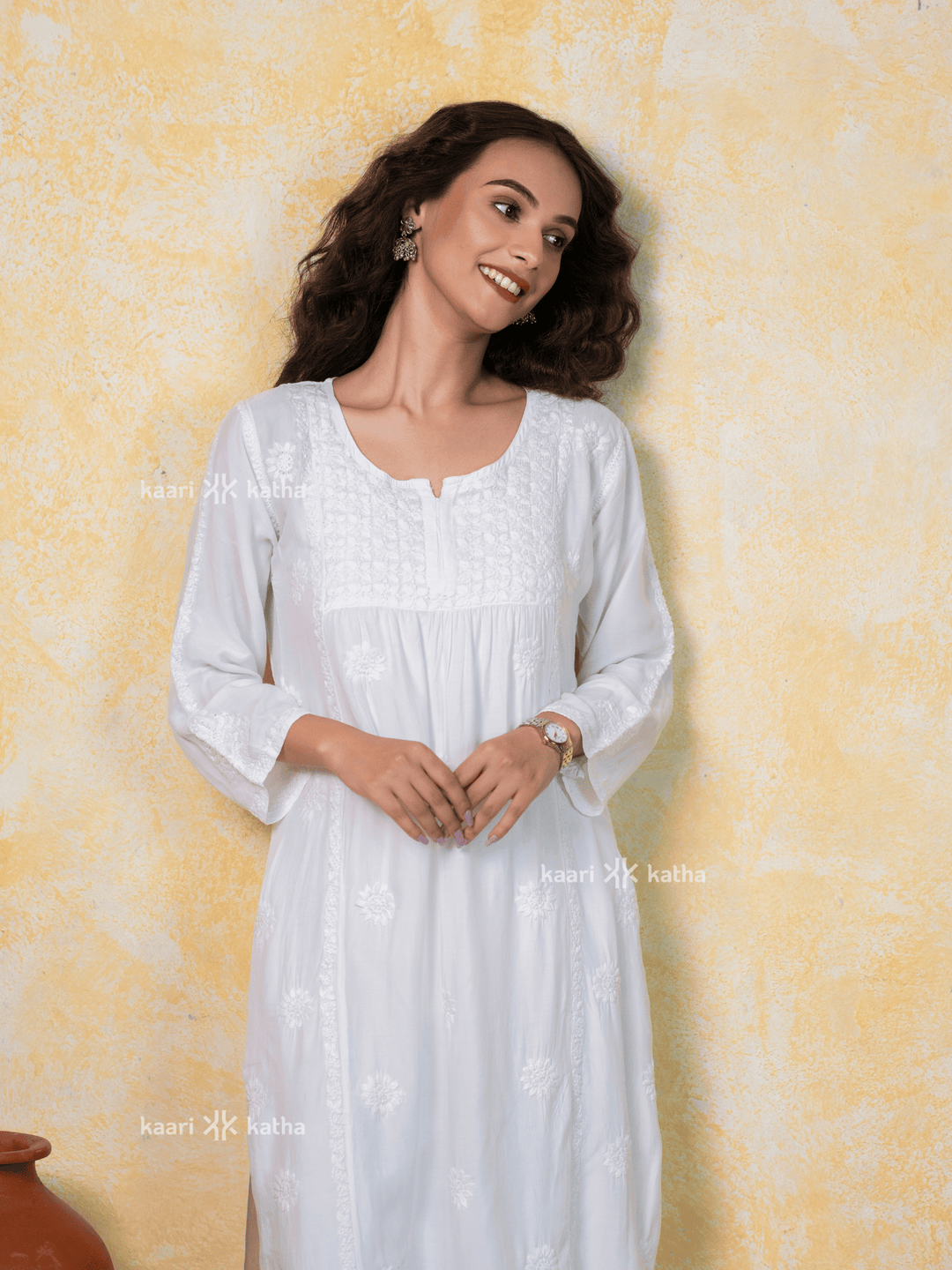 Iconic White Muslin-Straight Kurta