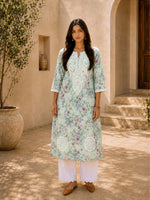 Khushboo Mint Green Mul Kurta